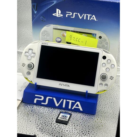 white/yellow ps vita 2000 w/accessories and box! - Picture 7 of 8